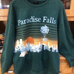 PIXAR “UP” Paradise Falls Womens Large Crewneck Sweater